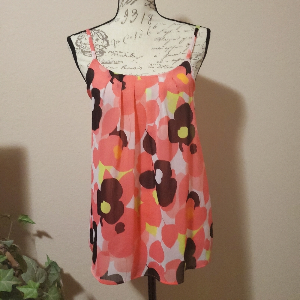 NY & Co Sheer Floral Overlay Top